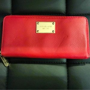 Michael Kors, Red, Leather, Wallet